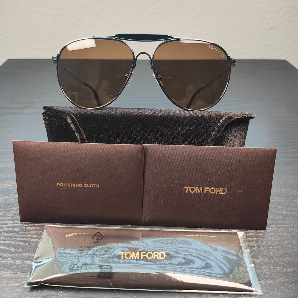 TOM FORD RAPHAEL VINTAGE BROWN PILOT MEN'S SUNGLASSES
